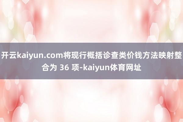 开云kaiyun.com将现行概括诊查类价钱方法映射整合为 36 项-kaiyun体育网址