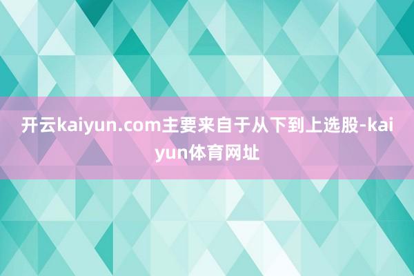 开云kaiyun.com主要来自于从下到上选股-kaiyun体育网址