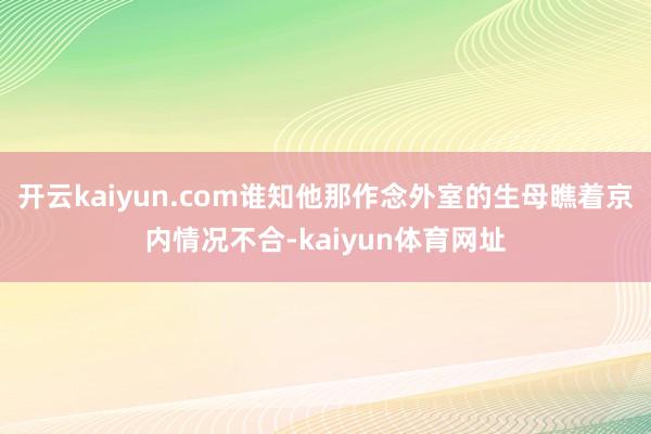 开云kaiyun.com谁知他那作念外室的生母瞧着京内情况不合-kaiyun体育网址