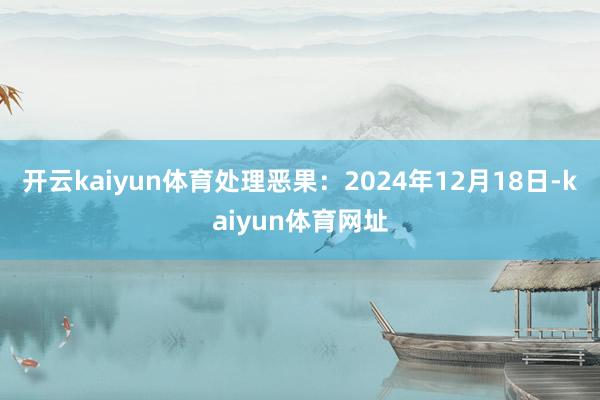 开云kaiyun体育处理恶果：2024年12月18日-kaiyun体育网址