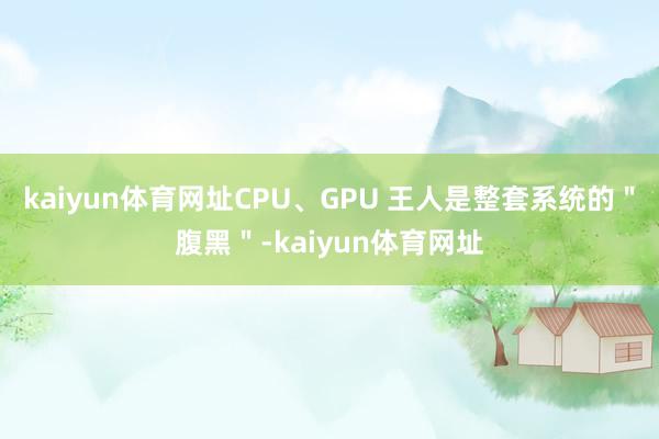 kaiyun体育网址CPU、GPU 王人是整套系统的＂腹黑＂-kaiyun体育网址
