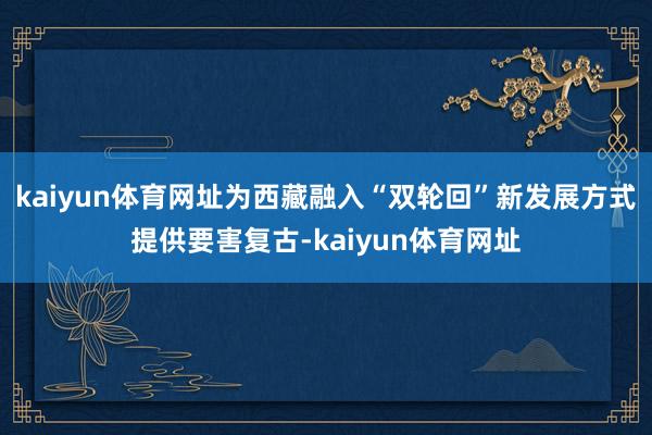 kaiyun体育网址为西藏融入“双轮回”新发展方式提供要害复古-kaiyun体育网址