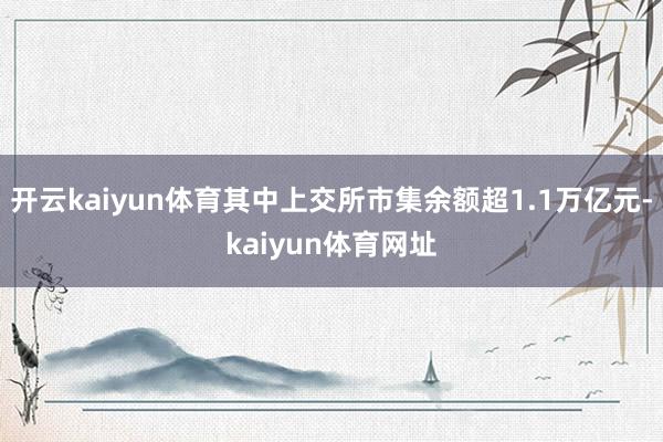 开云kaiyun体育其中上交所市集余额超1.1万亿元-kaiyun体育网址