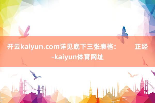 开云kaiyun.com详见底下三张表格：        正经-kaiyun体育网址