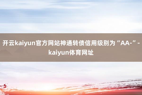 开云kaiyun官方网站神通转债信用级别为“AA-”-kaiyun体育网址