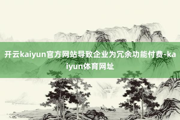 开云kaiyun官方网站导致企业为冗余功能付费-kaiyun体育网址