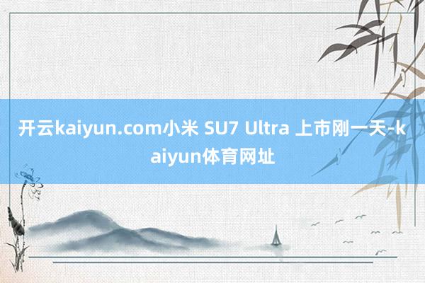 开云kaiyun.com小米 SU7 Ultra 上市刚一天-kaiyun体育网址