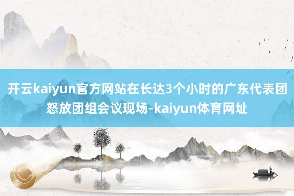 开云kaiyun官方网站在长达3个小时的广东代表团怒放团组会议现场-kaiyun体育网址