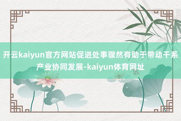 开云kaiyun官方网站促进处事骤然有助于带动干系产业协同发展-kaiyun体育网址
