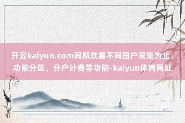 开云kaiyun.com同期欣喜不同田户采集为止、功能分区、分户计费等功能-kaiyun体育网址