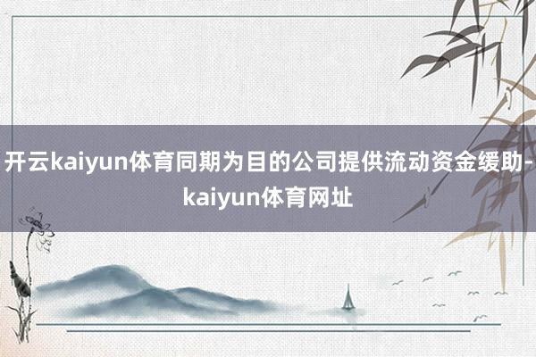 开云kaiyun体育同期为目的公司提供流动资金缓助-kaiyun体育网址