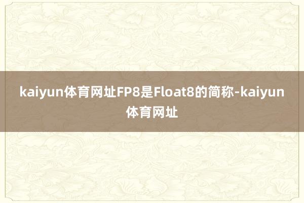 kaiyun体育网址FP8是Float8的简称-kaiyun体育网址