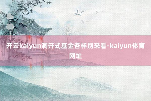 开云kaiyun洞开式基金各样别来看-kaiyun体育网址