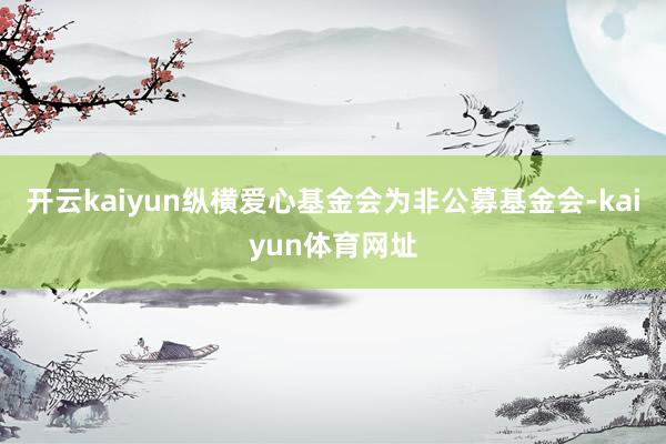 开云kaiyun纵横爱心基金会为非公募基金会-kaiyun体育网址